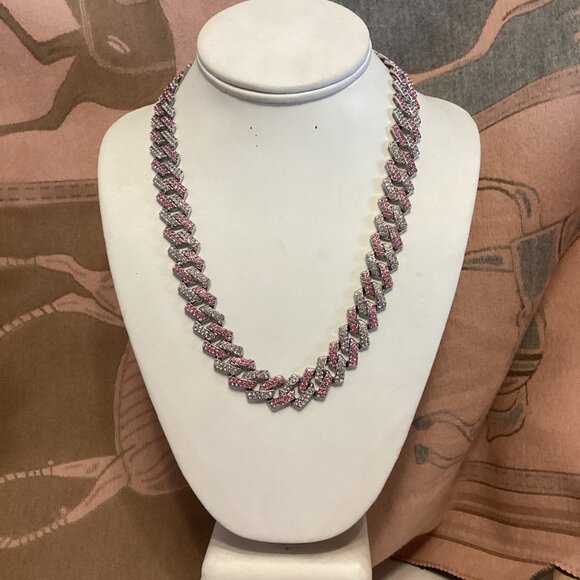 SILVER CUBAN CHAIN NECKLACE - Picture 3 of 10